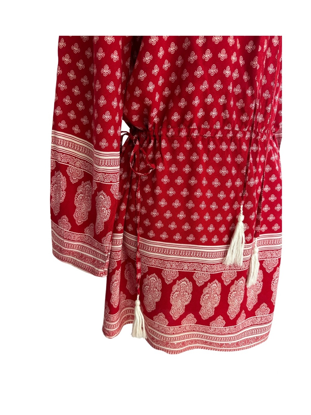 Americana Red Swim Coverup with Tassels Romeo & Juliet Couture - Size L - Picture 3 of 5